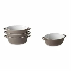 Set 4 Petits Plats à Four Individuels Gris-taupe En Céramique émaillée 350 Ml -de Buyer Soldes Magasin 059123 1 7 Set 4 petits plats a four individuels gris taupe en ceramique emaillee 350 ml Mathon