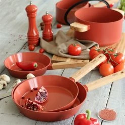 Poêle Ector Induction Aluminium Revêtu Manche En Bois 28 Cm Rouge -de Buyer Soldes Magasin 108014 4 2 Poele Ector induction aluminium revetu manche en bois 28 cm rouge Ogo