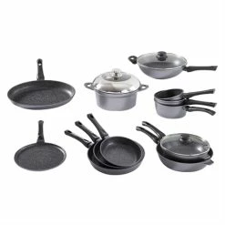 Batterie De Cuisine 12 Pièces Avec Revêtement Dur Comme La Pierre