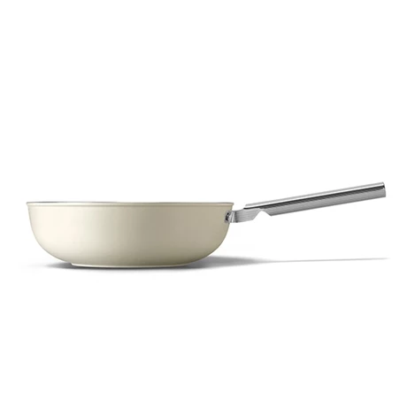 Smeg Wok Aluminium Antiadhésif 30 Cm Crème Mat 4 Smeg Wok Aluminium Antiadhésif 30 Cm Crème Mat – Image 2
