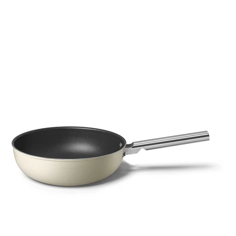 Smeg Wok Aluminium Antiadhésif 30 Cm Crème Mat 6 Smeg Wok Aluminium Antiadhésif 30 Cm Crème Mat – Image 4