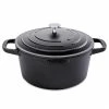 Cocotte Légère Ronde En Fonte D'aluminium 24 Cm 4,5 L Coloris Noir