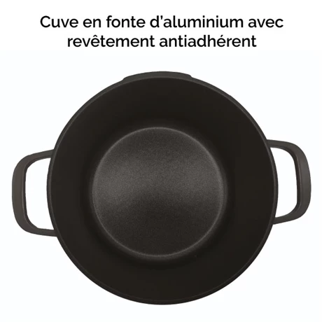 Cocotte Légère Ronde En Fonte D'aluminium 28 Cm 6,7 L Coloris Noir 7 Cocotte Légère Ronde En Fonte D'aluminium 28 Cm 6,7 L Coloris Noir – Image 5