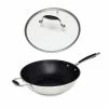 Lot Wok Inox Antiadhérent Et Couvercle Verre 30 Cm Excell'Inox -de Buyer Soldes Magasin 209006 0 1 Lot wok inox antiadherent et couvercle verre 30 cm Excell Inox Mathon