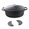 Lot Cocotte Légère Ovale En Fonte D'aluminium 32 Cm Coloris Noir Et Deux Maniques Silicone -de Buyer Soldes Magasin 209012 0 3 Lot cocotte legere ovale en fonte d aluminium 32 cm coloris noir et deux maniques silicone Mathon