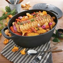 Lot Cocotte Légère Ovale En Fonte D'aluminium 32 Cm Coloris Noir Et Deux Maniques Silicone -de Buyer Soldes Magasin 209012 3 3 Lot cocotte legere ovale en fonte d aluminium 32 cm coloris noir et deux maniques silicone Mathon