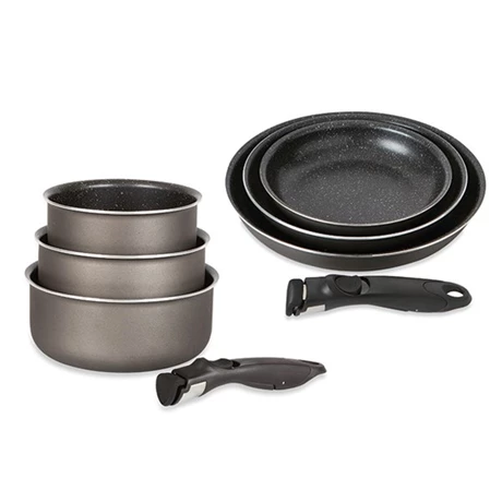 Lot 3 Casseroles Et 3 Poêles Anti-adhésives Effet Pierre Et 2 Manches Amovibles 3 Lot 3 Casseroles Et 3 Poêles Anti-adhésives Effet Pierre Et 2 Manches Amovibles