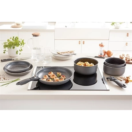 Lot 3 Casseroles Et 3 Poêles Anti-adhésives Effet Pierre Et 2 Manches Amovibles 4 Lot 3 Casseroles Et 3 Poêles Anti-adhésives Effet Pierre Et 2 Manches Amovibles – Image 2