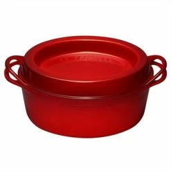 Le Creuset Cocotte Fonte Ovale Doufeu 32 Cm 7,2 L Cerise -de Buyer Soldes Magasin 21385 1 3 Cocotte fonte ovale Doufeu 32 cm 7 2 L cerise Le Creuset