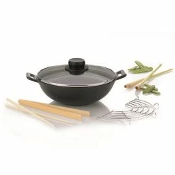 Wok En Fonte Avec Accessoires 24 Cm 2 Personnes