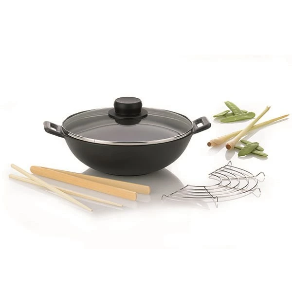 Wok En Fonte Avec Accessoires 24 Cm 2 Personnes 3 Wok En Fonte Avec Accessoires 24 Cm 2 Personnes