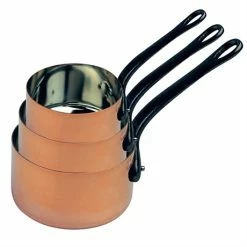 Set 3 Casseroles 16, 18 Et 20 Cm En Cuivre Massif