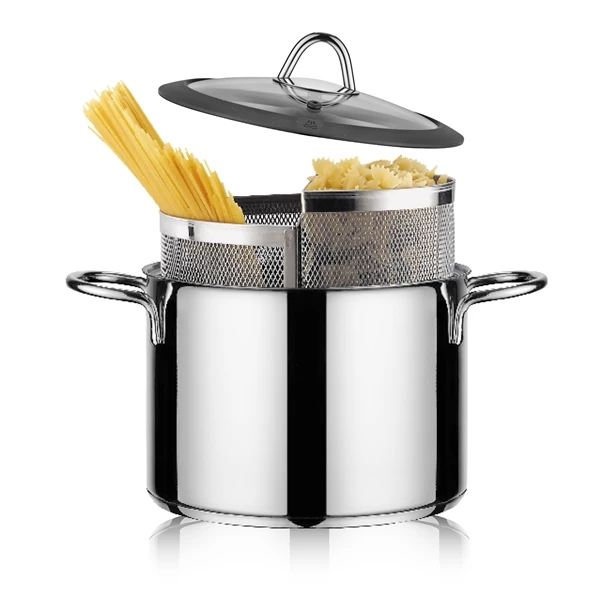 Cuiseur à Pâte Duetto Acier Inoxydable Et Couvercle Verre 24 Cm 3 Cuiseur à Pâte Duetto Acier Inoxydable Et Couvercle Verre 24 Cm