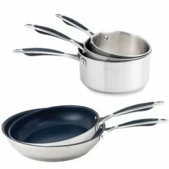 Batterie De Cuisine 5 Pièces Excell'Inox - 3 Casseroles Et 2 Poêles