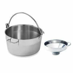 Lot Bassine à Confiture Inox 30 Cm Et Entonnoir 14 Cm
