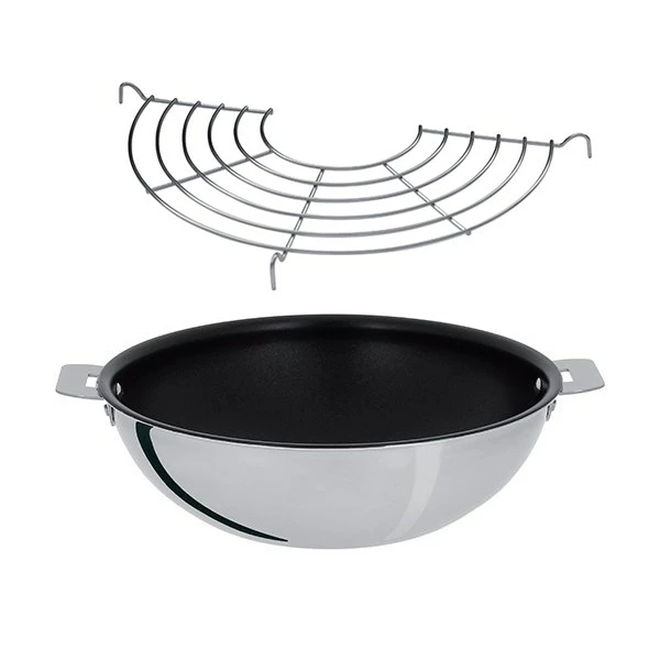 Lot Wok Inox Revêtu Et Grille Casteline 28 Cm 3 Lot Wok Inox Revêtu Et Grille Casteline 28 Cm