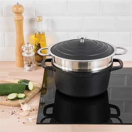 Lot Cocotte Légère Ronde Fonte Aluminium 24 Cm 4,5 L Et Panier Vapeur Multidiamètre 5 Lot Cocotte Légère Ronde Fonte Aluminium 24 Cm 4,5 L Et Panier Vapeur Multidiamètre – Image 3