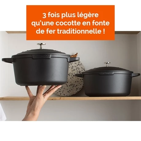 Lot Cocotte Légère Ronde Fonte Aluminium 24 Cm 4,5 L Et Panier Vapeur Multidiamètre 7 Lot Cocotte Légère Ronde Fonte Aluminium 24 Cm 4,5 L Et Panier Vapeur Multidiamètre – Image 5