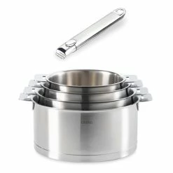 Batterie De Cuisine Casseroles Strate Manche Amovible 14, 16, 18 Et 20 Cm Et 1 Manche