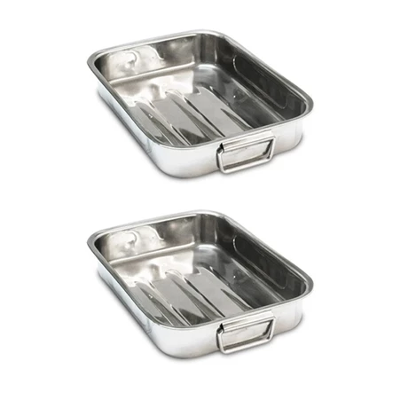 Lot De 2 Plats à Four Rectangulaire Inox 30 Cm 3 Lot De 2 Plats à Four Rectangulaire Inox 30 Cm