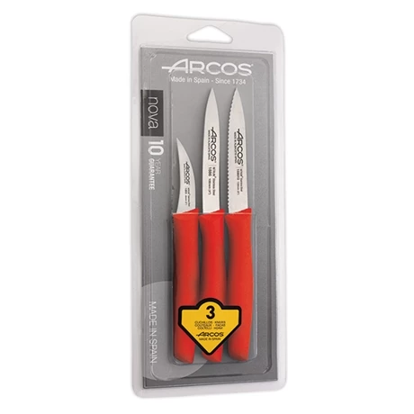 Set 3 Couteaux D'office Nova Coloris Rouge 3 Set 3 Couteaux D'office Nova Coloris Rouge