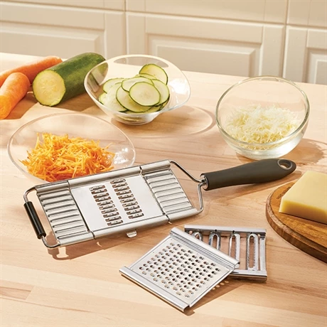 Mandoline Multifonctions 3 Lames Interchangeables Inox 5 Mandoline Multifonctions 3 Lames Interchangeables Inox – Image 3
