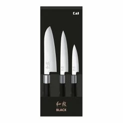 Kai Set 3 Couteaux 10 Cm,15 Cm,18 Cm Wasabi Black