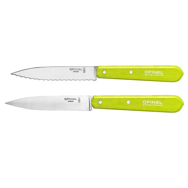 Opinel Set 2 Couteaux Office Lames Lisse Et Crantée 10 Cm Couleur Pomme 3 Opinel Set 2 Couteaux Office Lames Lisse Et Crantée 10 Cm Couleur Pomme