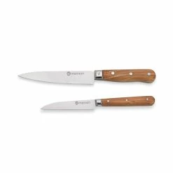Set Couteau D'office Et Couteau De Chef En Bois D'olivier Et Lame Inox