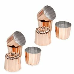 Patisse Lot 8 Canelés Bordelais 4,5 Cm Cuivre