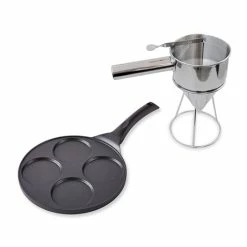 Lot Poêle 4 Pancakes Et Entonnoir à Piston
