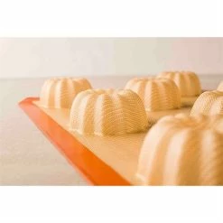 Plaque De 8 Empreintes Mini-cakes Striés -de Buyer Soldes Magasin 512199 2 2 Plaque de 8 empreintes mini cakes stries Silpat