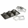 Patisse Moule Silicone 6 Pyramides+ 6 Cadres à Tartelettes