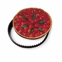 Moule à Tarte Amovible Acier Revêtu Bords Cannelés 24,5 Cm