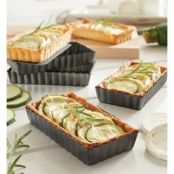 Set De 4 Moules à Tartelettes Avec Fonds Amovibles -de Buyer Soldes Magasin 541084 2 4 Set de 4 moules a tartelettes avec fonds amovibles Mathon