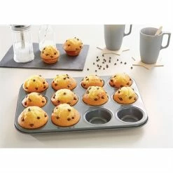 Plaque 12 Muffins Acier Revêtement Antiadhérent 35,5 Cm