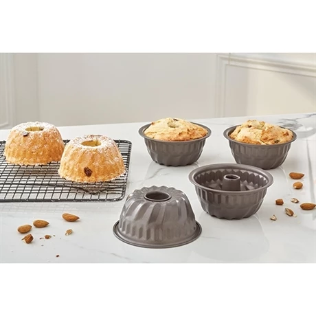 Set De 4 Moules à Mini Kouglof Acier Revêtement Antiadhérent 10 Cm 3 Set De 4 Moules à Mini Kouglof Acier Revêtement Antiadhérent 10 Cm