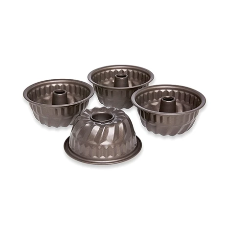 Set De 4 Moules à Mini Kouglof Acier Revêtement Antiadhérent 10 Cm 4 Set De 4 Moules à Mini Kouglof Acier Revêtement Antiadhérent 10 Cm – Image 2