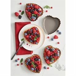 Set De 4 Moules à Tartelette Coeur Revêtement Antiadhérent 11 Cm