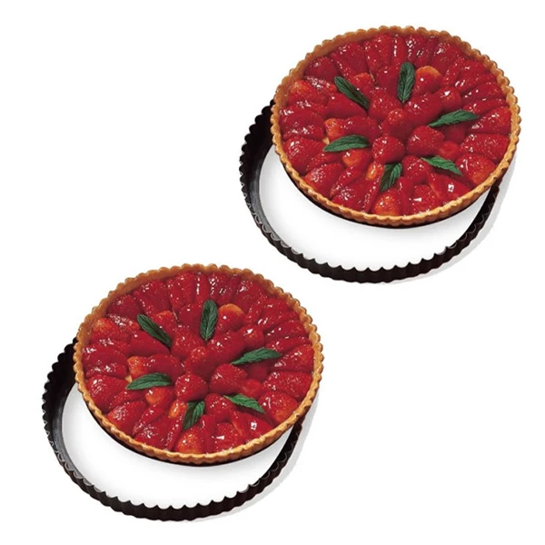 Lot 2 Moules à Tarte Rond Amovibles 24,5 Cm Et 28 Cm 3 Lot 2 Moules à Tarte Rond Amovibles 24,5 Cm Et 28 Cm