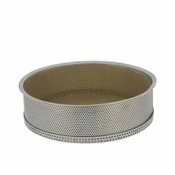 De Buyer Moule à Manqué Amovible En Inox Perforé 24 Cm Et Feuille De Cuisson Antiadhésive
