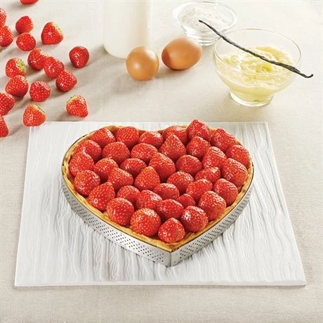 De Buyer Cercle à Tarte Perforé Cœur 22 Cm 3 De Buyer Cercle à Tarte Perforé Cœur 22 Cm