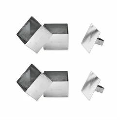 Lot De 4 Emportes Pièces Carrés En Inox Avec Poussoir