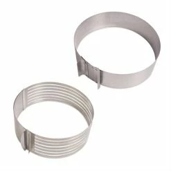 Lot Cercle à Trancher Et Cercle à Gâteau Extensibles Inox