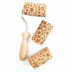 3 Mini Rouleaux Empreintes En Bois Interchangeables -de Buyer Soldes Magasin 580018 2 3 3 mini rouleaux empreintes en bois interchangeables Scrapcooking