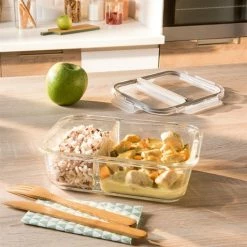 Boîte En Verre Borosilicate 2 Compartiments 950 Ml