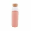 Bouteille En Verre Avec Manchon En Silicone Rose 580 Ml