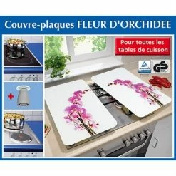 Set 2 Couvre-plaques Protection Motifs Orchidée 7 Set 2 Couvre-plaques Protection Motifs Orchidée -de Buyer Soldes Magasin 62346 2 1 Set 2 couvre plaques protection motifs Orchidee Wenko by Maximex