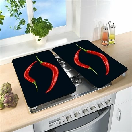 Set De 2 Couvre Plaques Protection Motifs Piments 3 Set De 2 Couvre Plaques Protection Motifs Piments