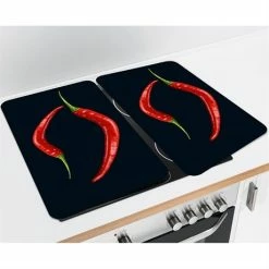 Set De 2 Couvre Plaques Protection Motifs Piments 7 Set De 2 Couvre Plaques Protection Motifs Piments -de Buyer Soldes Magasin 62352 2 4 Set de 2 couvre plaques protection motifs Piments Wenko by Maximex